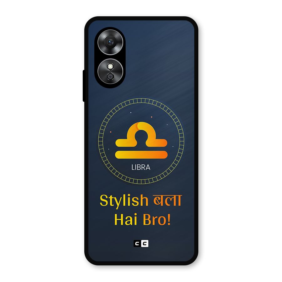 Stylish Libra Metal Back Case for Oppo A17