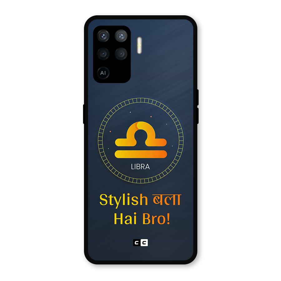 Stylish Libra Metal Back Case for Oppo F19 Pro