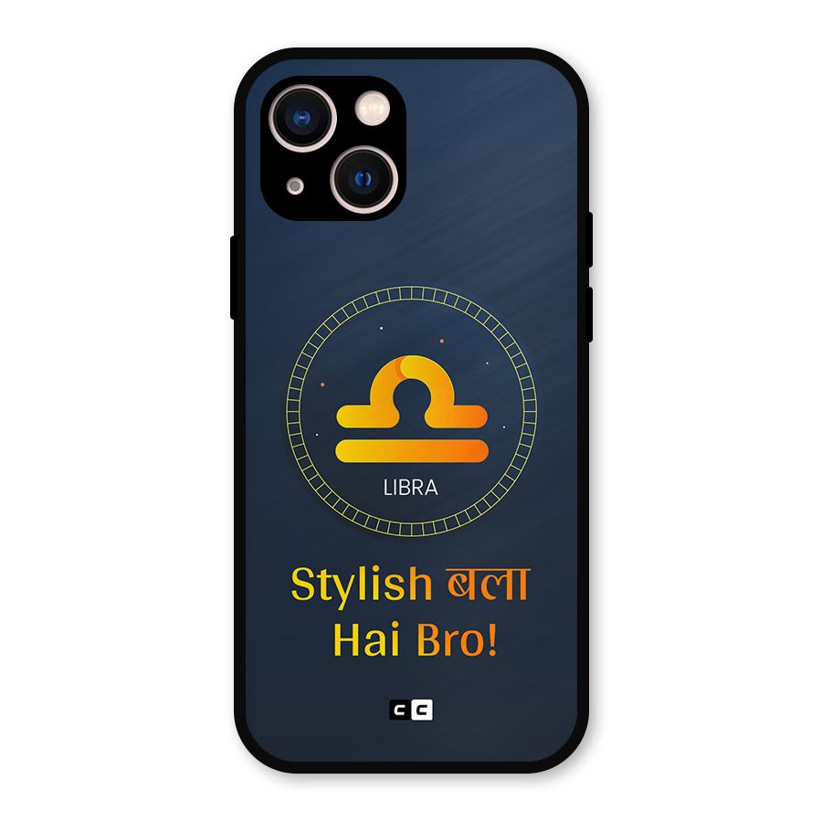Stylish Libra Metal Back Case for iPhone 13