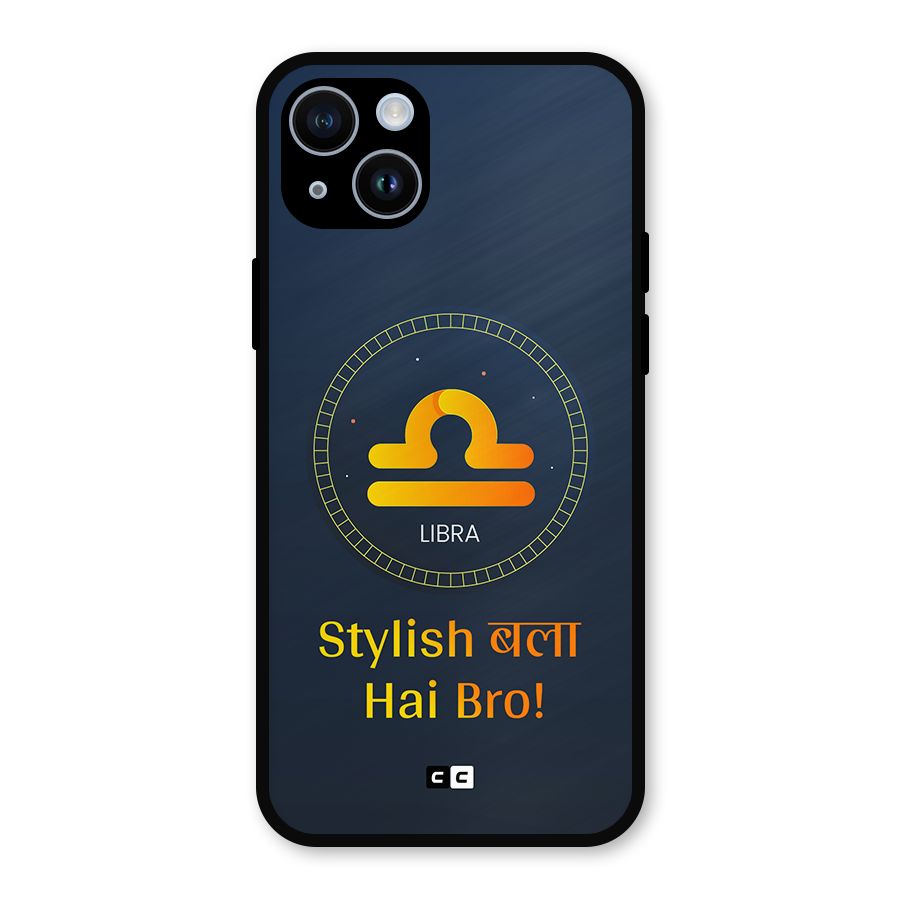 Stylish Libra Metal Back Case for iPhone 14