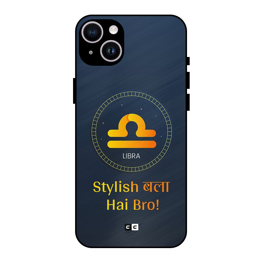 Stylish Libra Metal Back Case for iPhone 14 Plus