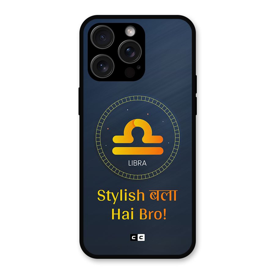 Stylish Libra Metal Back Case for iPhone 15 Pro Max