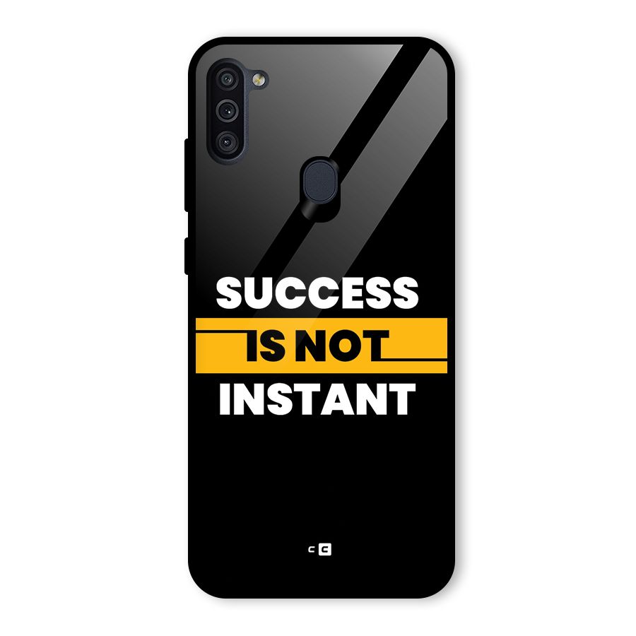 Success Not Instant Glass Back Case for Galaxy M11
