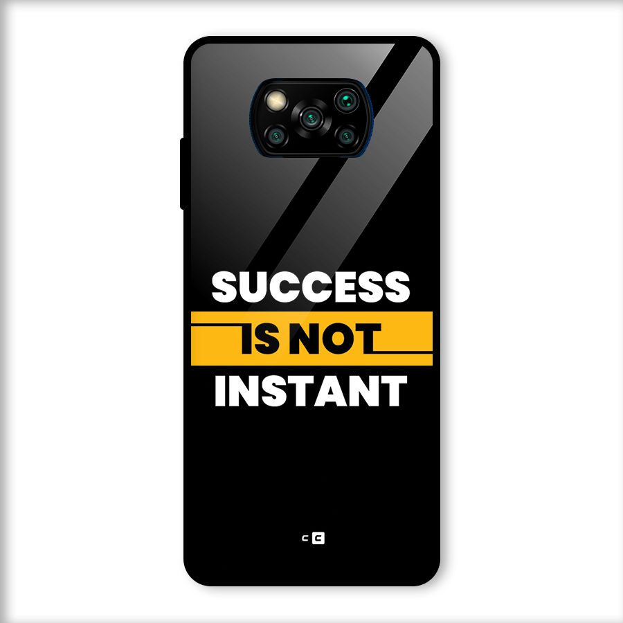 Success Not Instant Glass Back Case for Poco X3