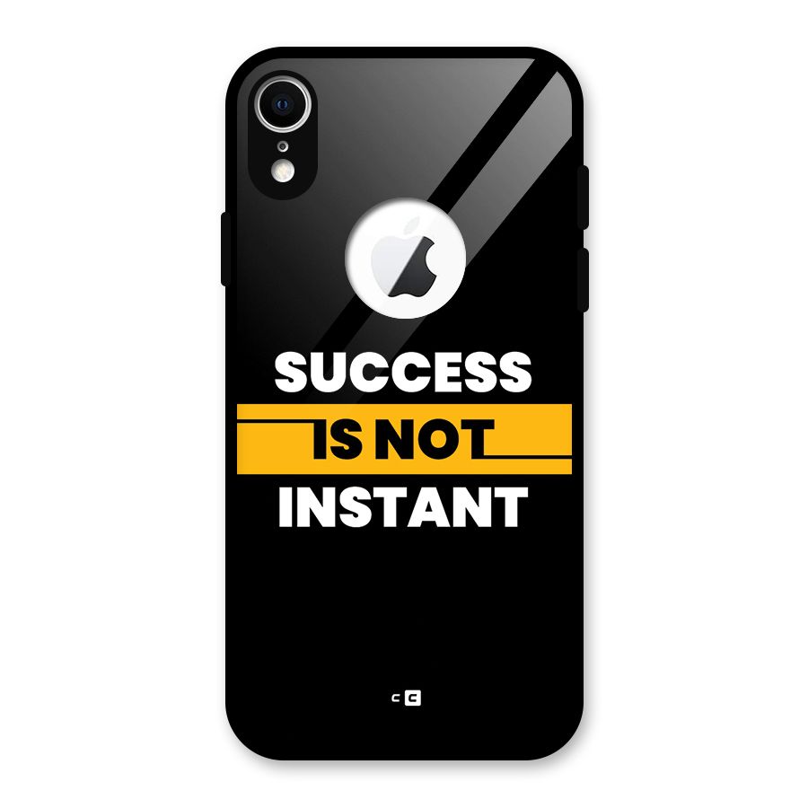 Success Not Instant Glass Back Case for iPhone XR Logo Cut