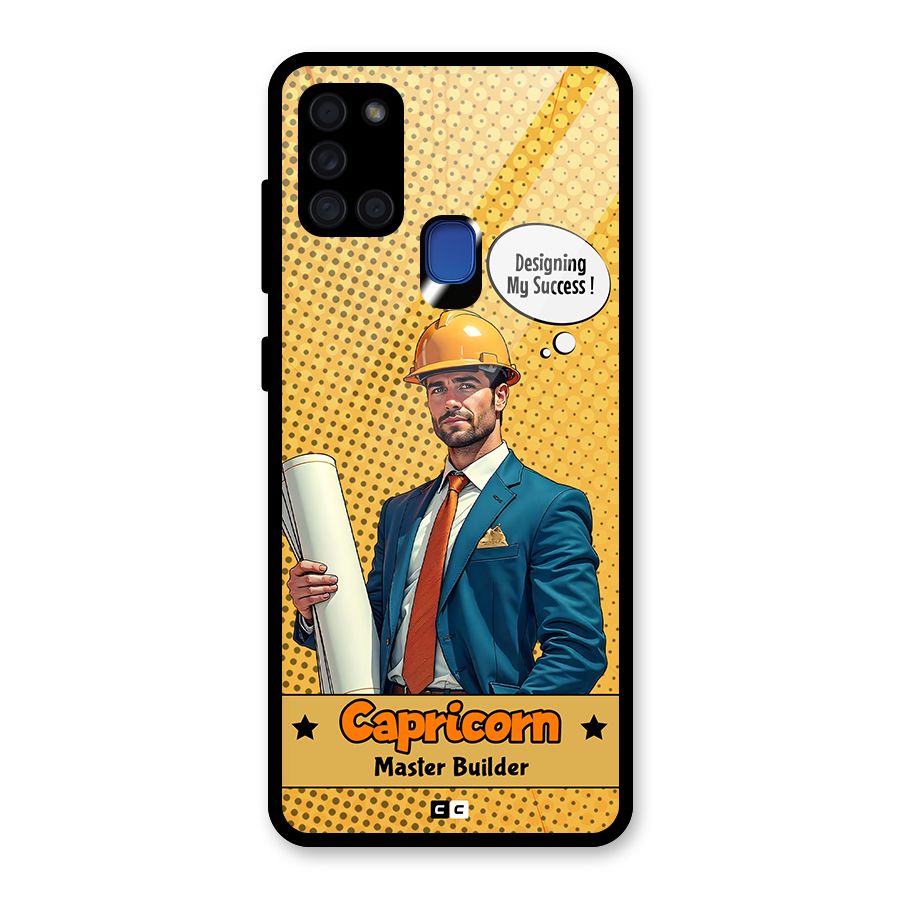Successful Capricorn Glass Back Case for Galaxy A21s