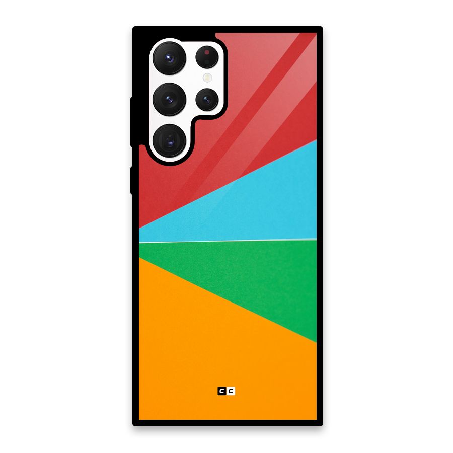 Summer Abstract Glass Back Case for Galaxy S22 Ultra 5G