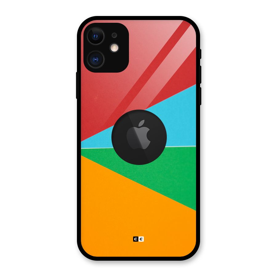 Summer Abstract Glass Back Case for iPhone 11 Logo Cut