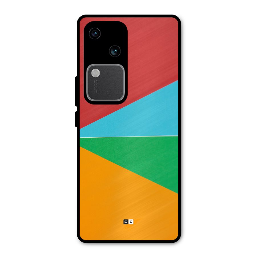 Summer Abstract Metal Back Case for Vivo V30 Pro