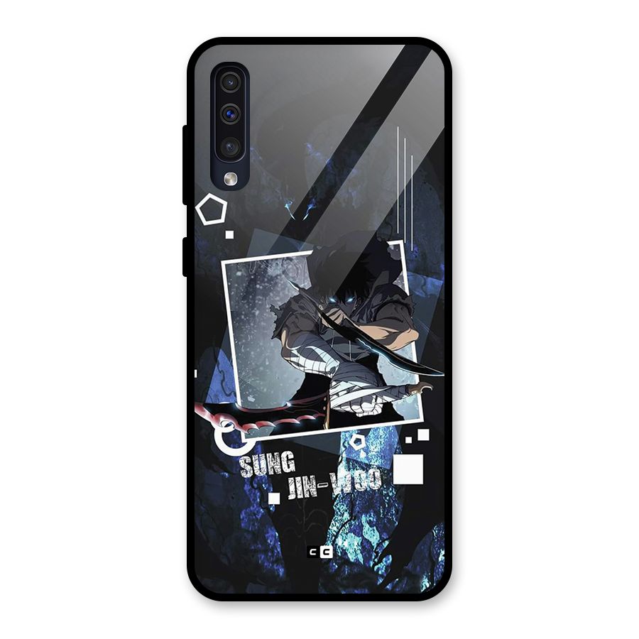 Sung Jinwoo In Battle Glass Back Case for Galaxy A30s