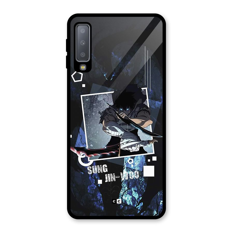 Sung Jinwoo In Battle Glass Back Case for Galaxy A7 (2018)