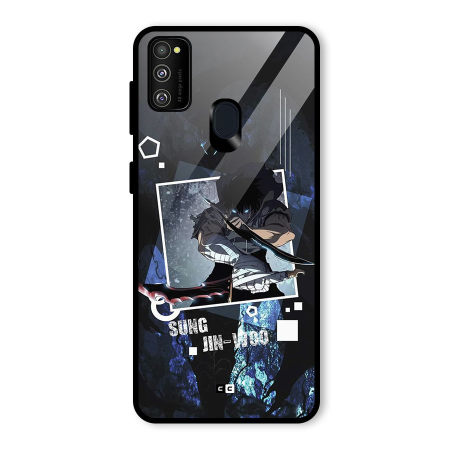 Sung Jinwoo In Battle Glass Back Case for Galaxy M30s