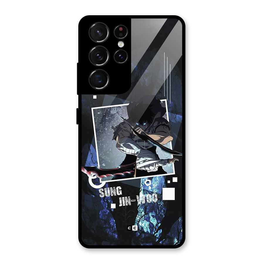 Sung Jinwoo In Battle Glass Back Case for Galaxy S21 Ultra 5G