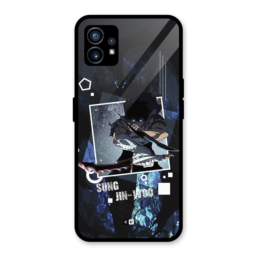 Sung Jinwoo In Battle Glass Back Case for Nothing Phone 1