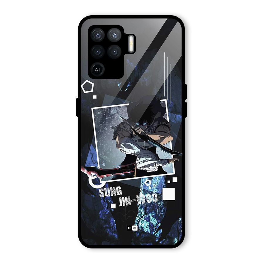 Sung Jinwoo In Battle Glass Back Case for Oppo F19 Pro