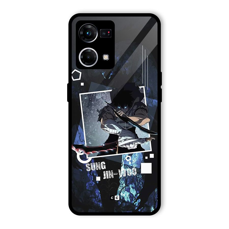 Sung Jinwoo In Battle Glass Back Case for Oppo F21s Pro 4G