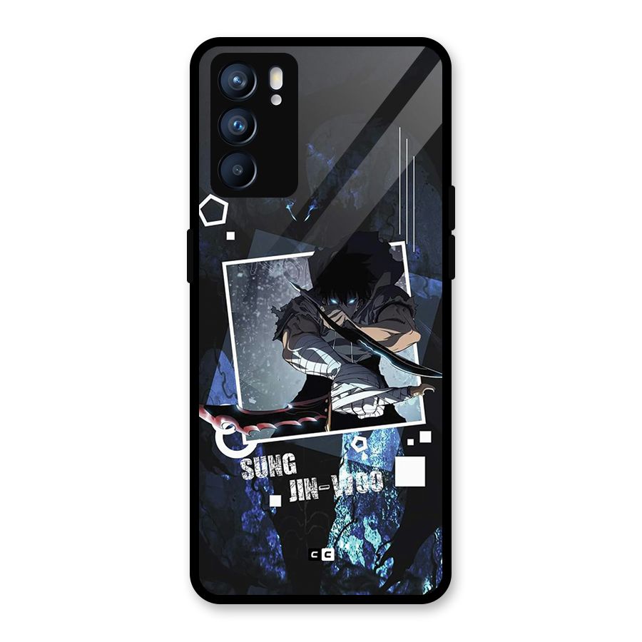 Sung Jinwoo In Battle Glass Back Case for Oppo Reno6 5G