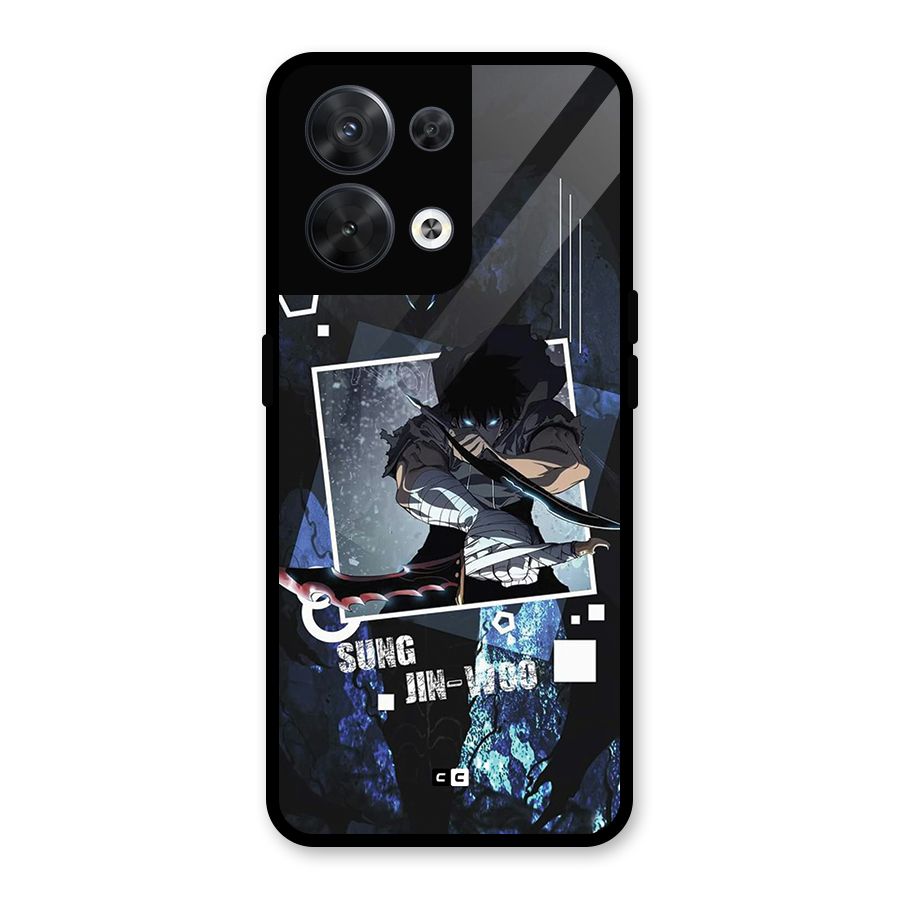 Sung Jinwoo In Battle Glass Back Case for Oppo Reno8 5G