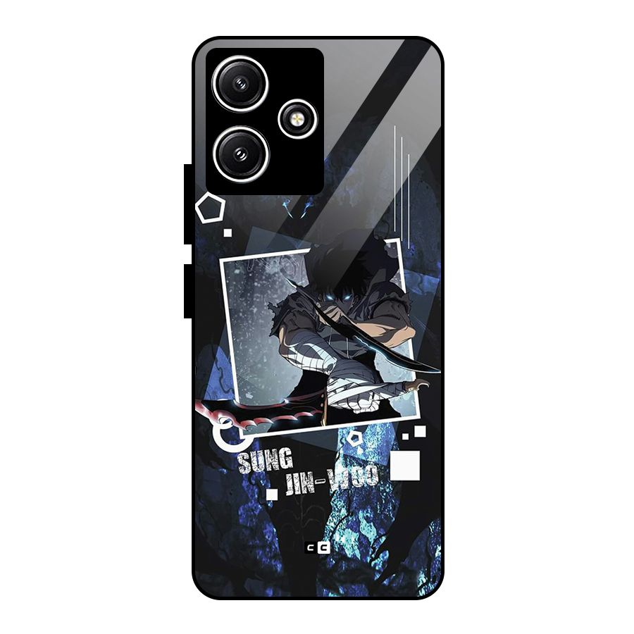 Sung Jinwoo In Battle Glass Back Case for Poco M6 Pro