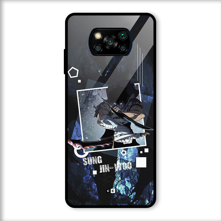 Sung Jinwoo In Battle Glass Back Case for Poco X3