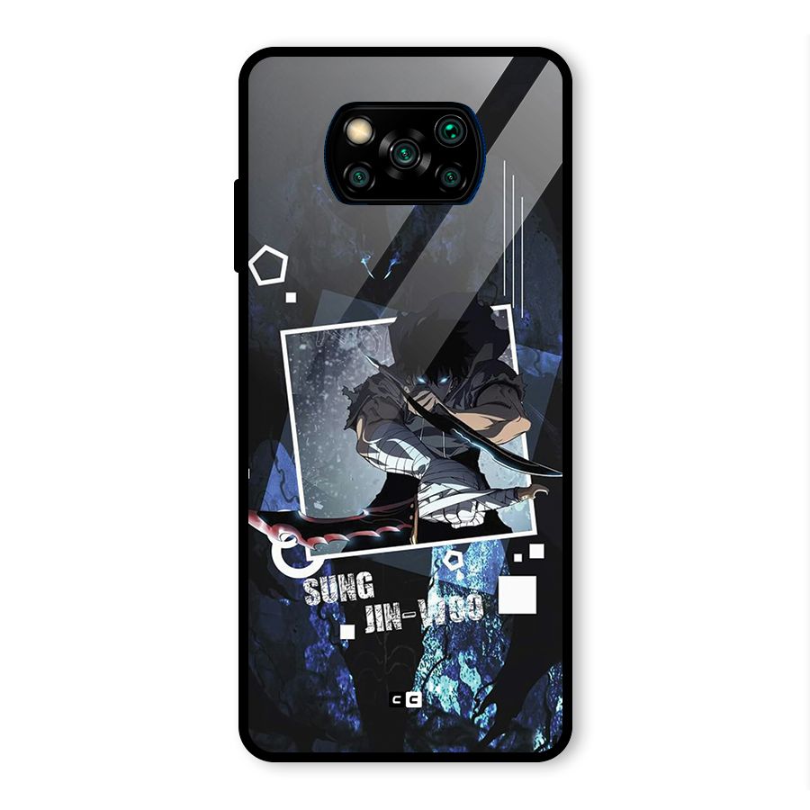 Sung Jinwoo In Battle Glass Back Case for Poco X3 Pro