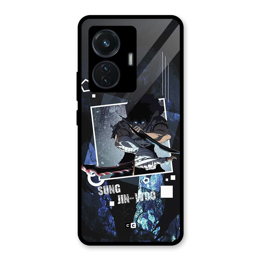 Sung Jinwoo In Battle Glass Back Case for Vivo T1 44W