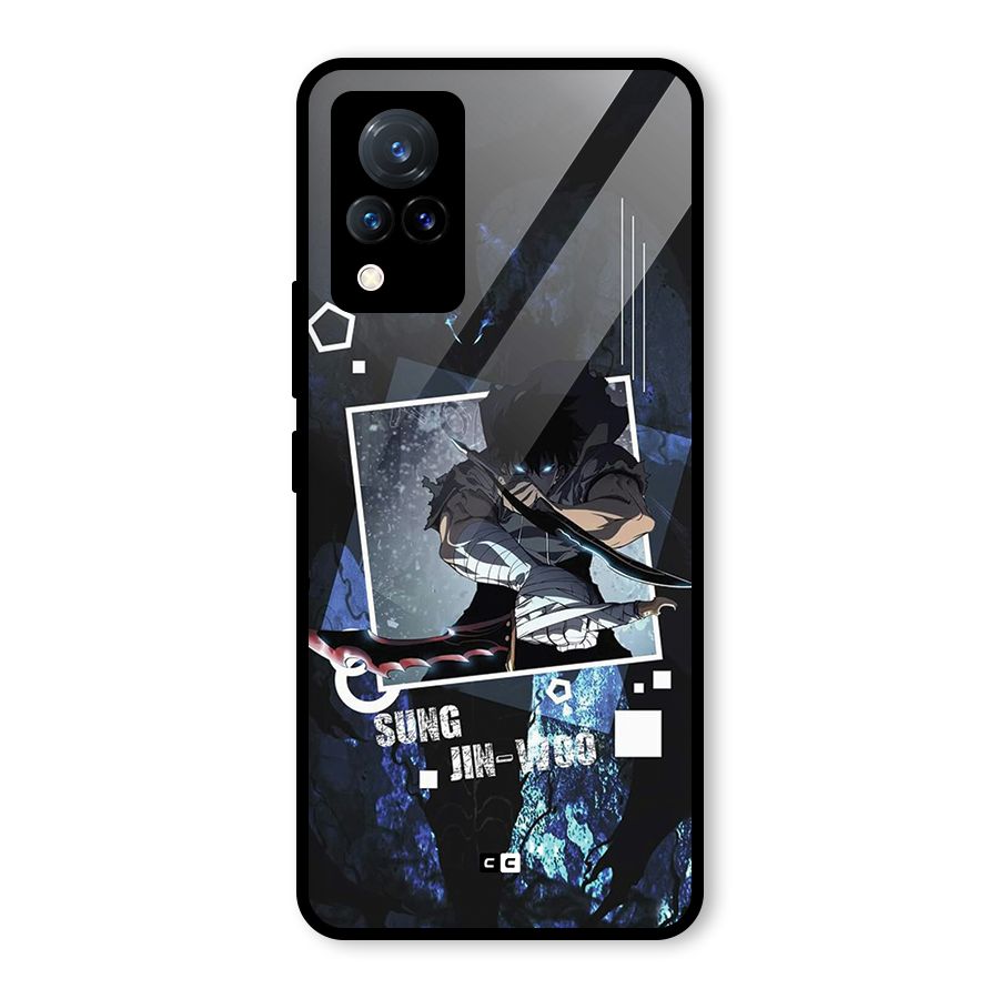 Sung Jinwoo In Battle Glass Back Case for Vivo V21 5G