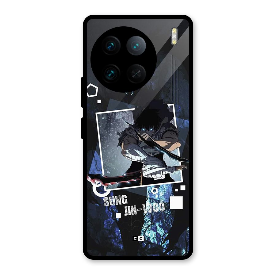 Sung Jinwoo In Battle Glass Back Case for Vivo X90 Pro
