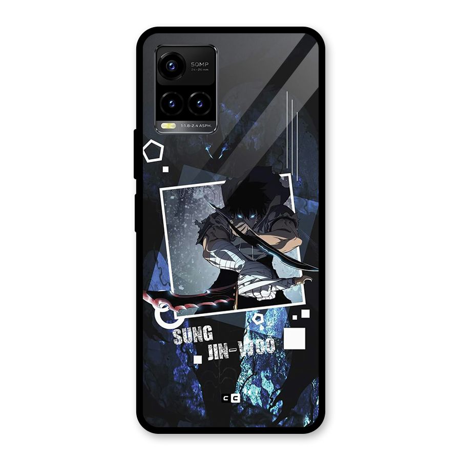 Sung Jinwoo In Battle Glass Back Case for Vivo Y33s