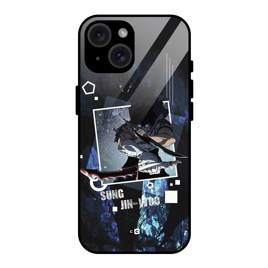 Sung Jinwoo In Battle Glass Back Case for iPhone 15