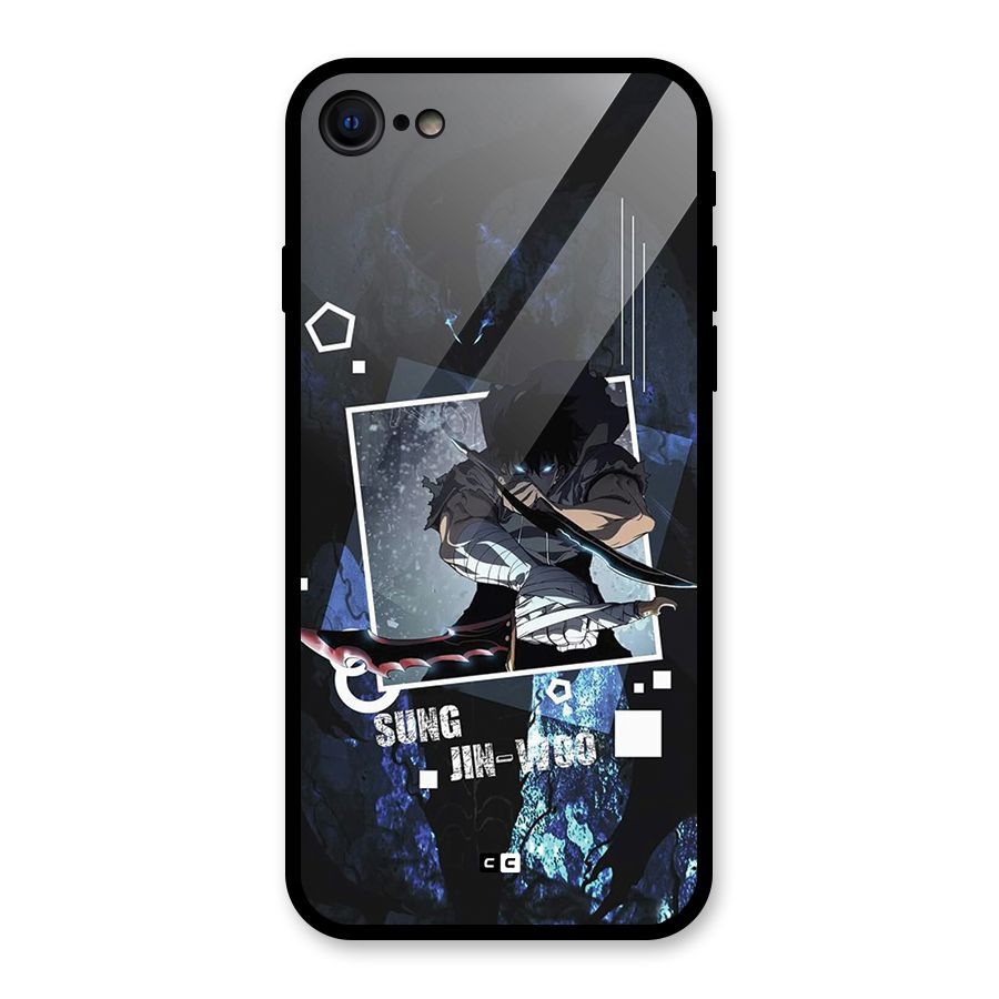 Sung Jinwoo In Battle Glass Back Case for iPhone 7
