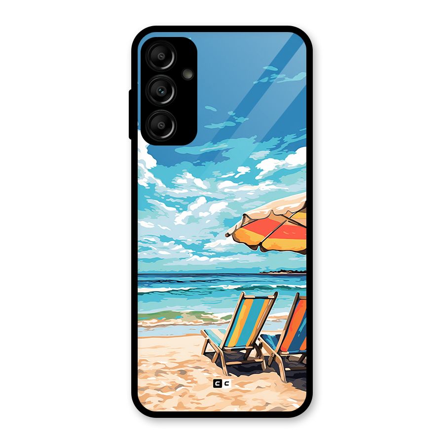 Sunny Beach Glass Back Case for Galaxy A14 5G