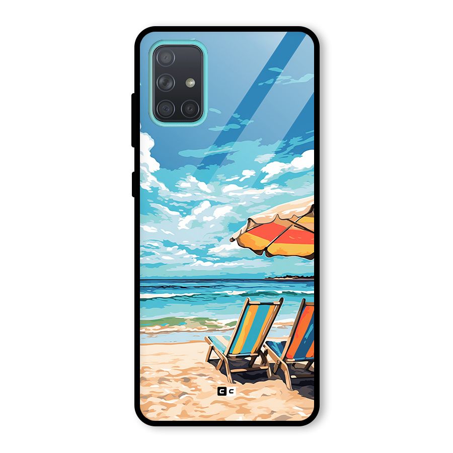 Sunny Beach Glass Back Case for Galaxy A71