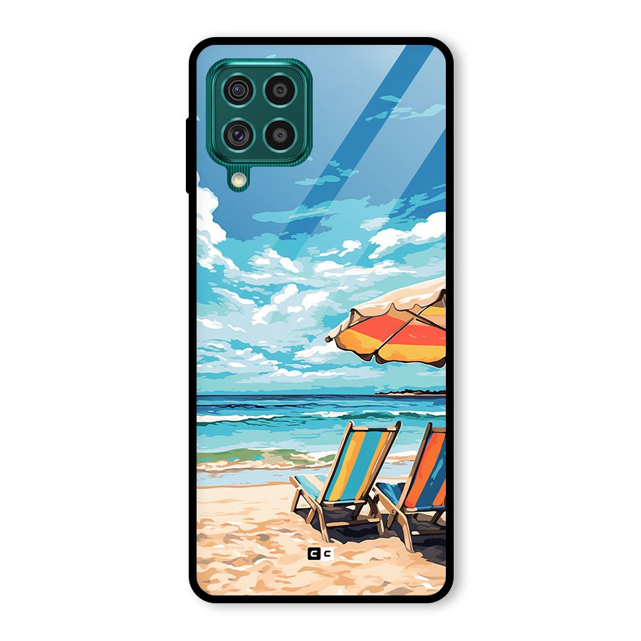 Sunny Beach Glass Back Case for Galaxy F62