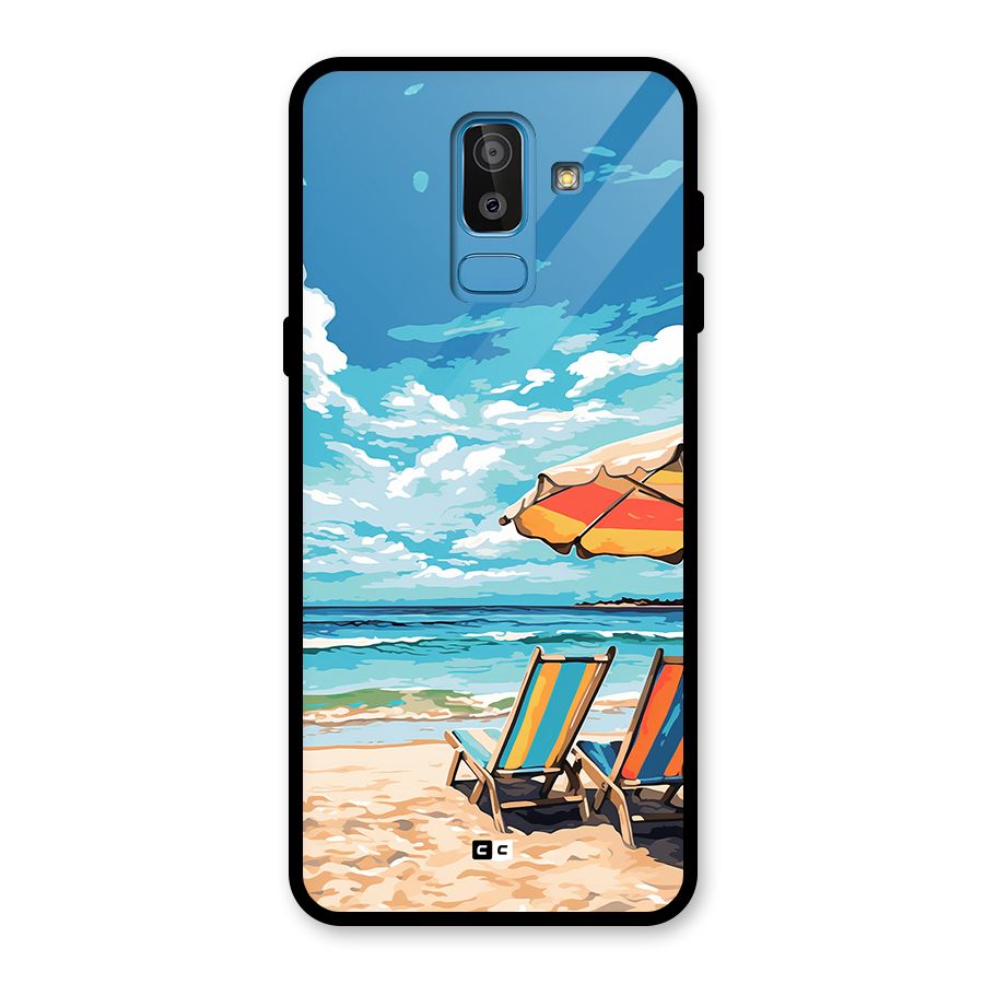 Sunny Beach Glass Back Case for Galaxy J8