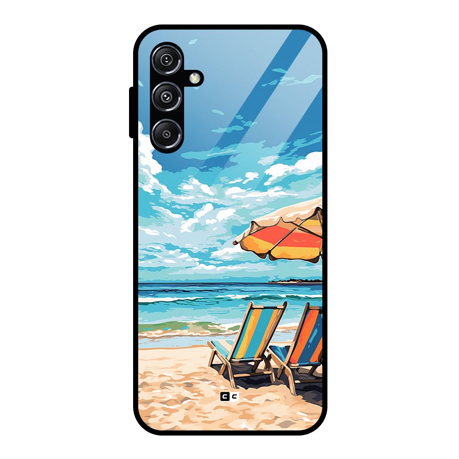Sunny Beach Glass Back Case for Galaxy M34 5G