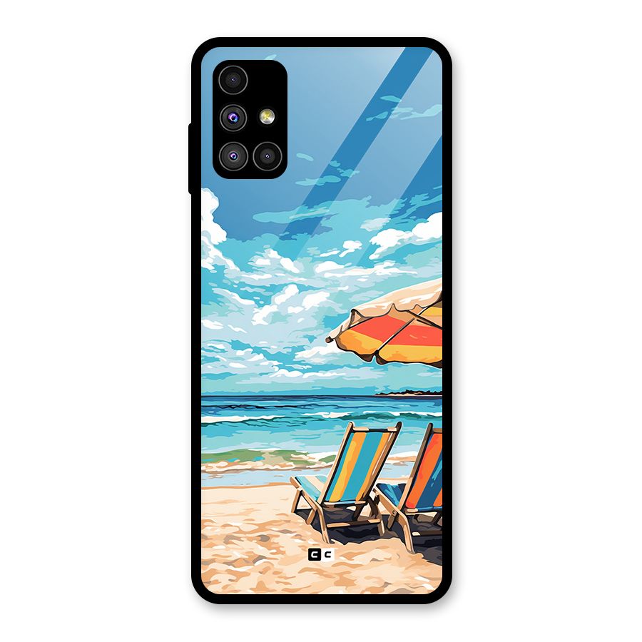 Sunny Beach Glass Back Case for Galaxy M51