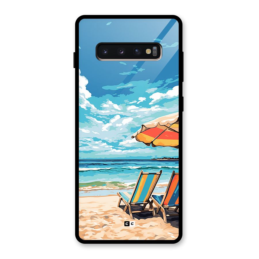 Sunny Beach Glass Back Case for Galaxy S10 Plus