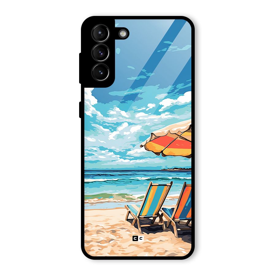 Sunny Beach Glass Back Case for Galaxy S21 Plus