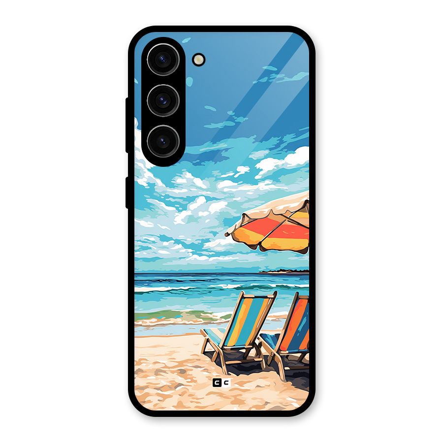 Sunny Beach Glass Back Case for Galaxy S23