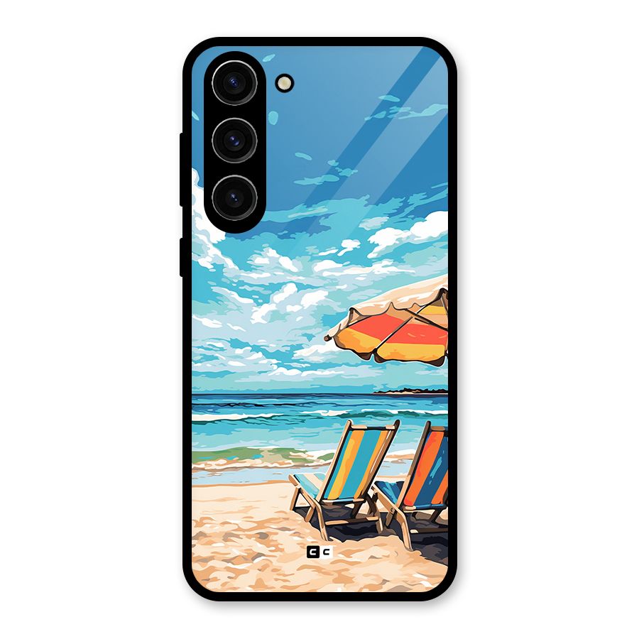 Sunny Beach Glass Back Case for Galaxy S23 Plus