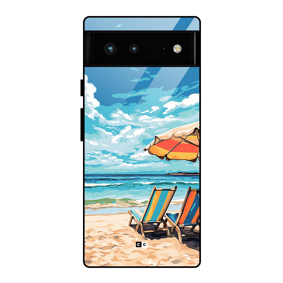 Sunny Beach Glass Back Case for Google Pixel 6