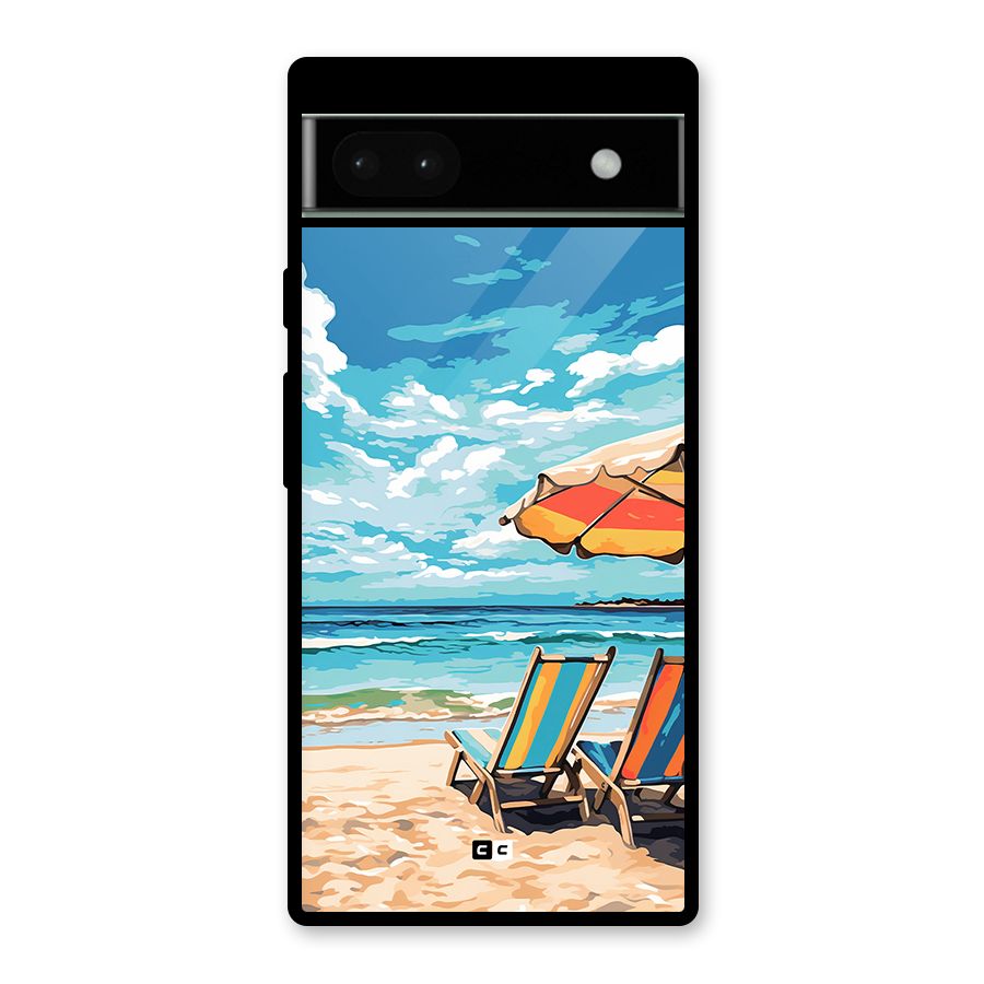 Sunny Beach Glass Back Case for Google Pixel 6a