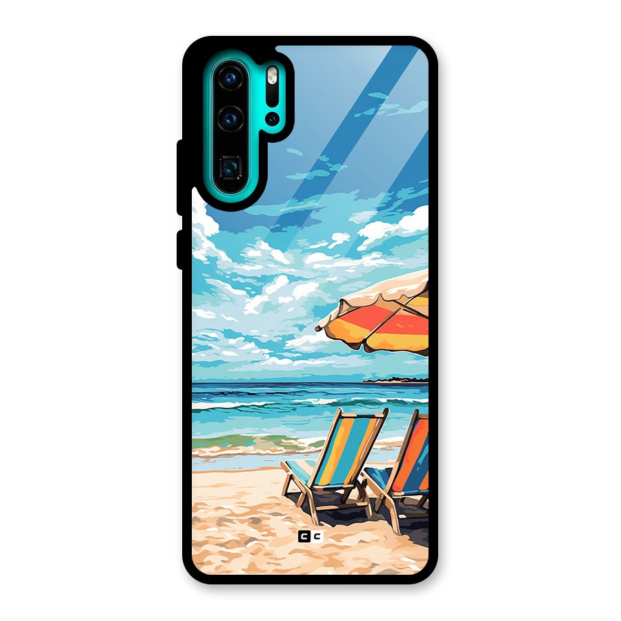 Sunny Beach Glass Back Case for Huawei P30 Pro