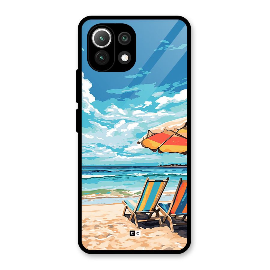 Sunny Beach Glass Back Case for Mi 11 Lite