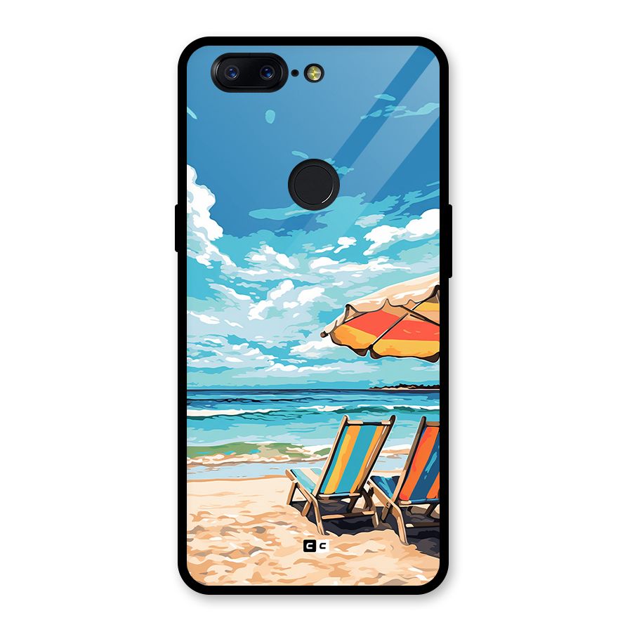 Sunny Beach Glass Back Case for OnePlus 5T