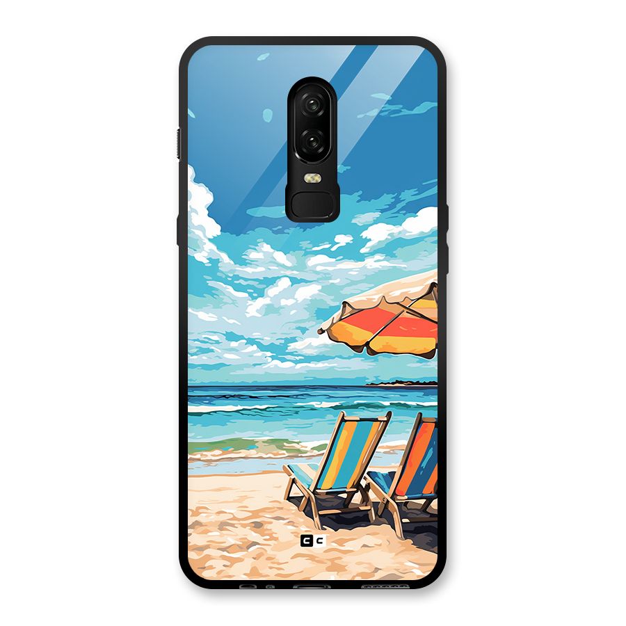 Sunny Beach Glass Back Case for OnePlus 6