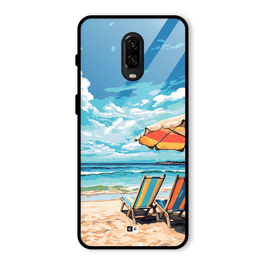 Sunny Beach Glass Back Case for OnePlus 6T