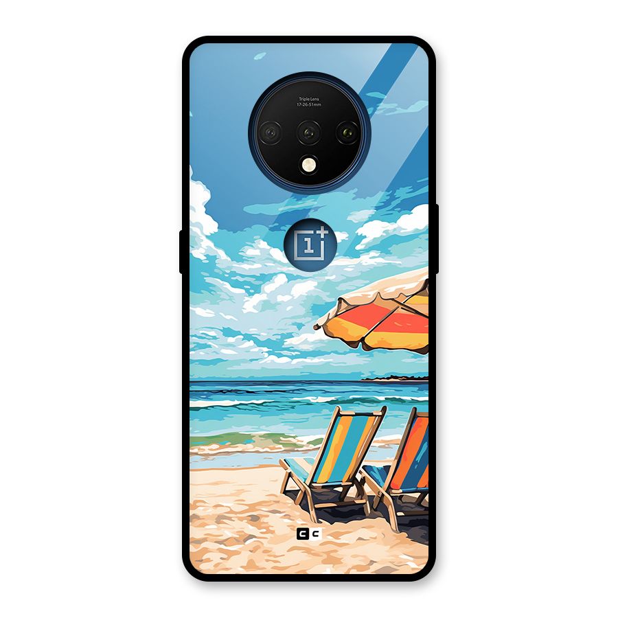 Sunny Beach Glass Back Case for OnePlus 7T