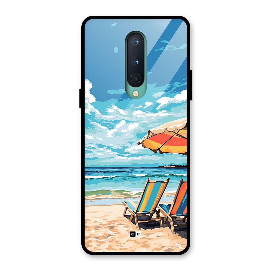 Sunny Beach Glass Back Case for OnePlus 8